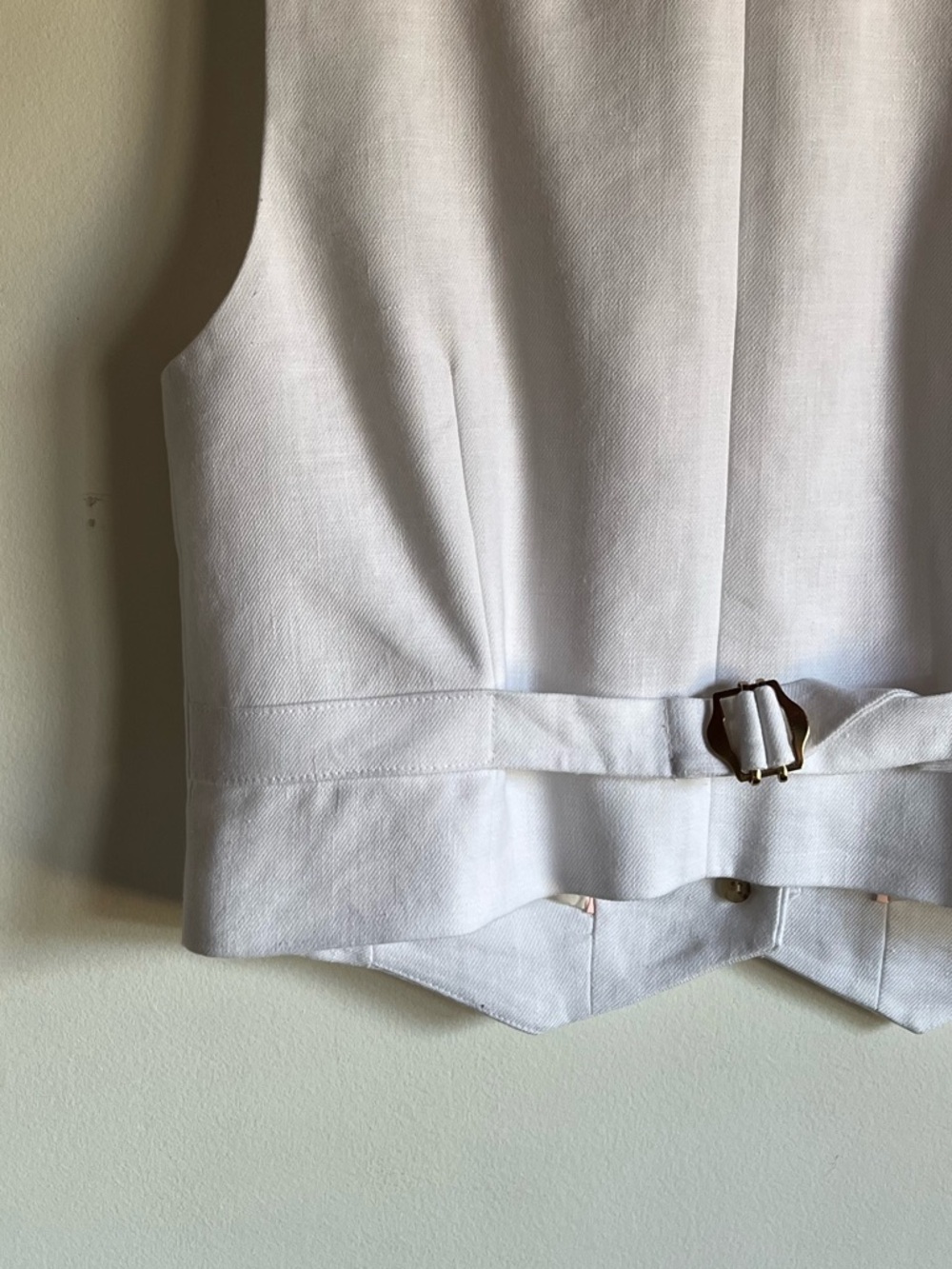 NWT JCrew Classic Vest in Stretch Linen Blend White Size 2 Cropped $148 CA761 - Picture 7 of 11